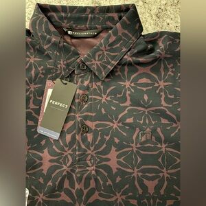 NWT Travis Mathew Men's Polo in Black and Purple Mens Size M